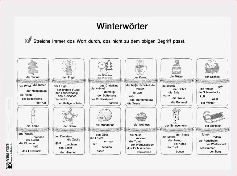 21 12 2018 Winteranfang Und Winterwörter Für Daz Und