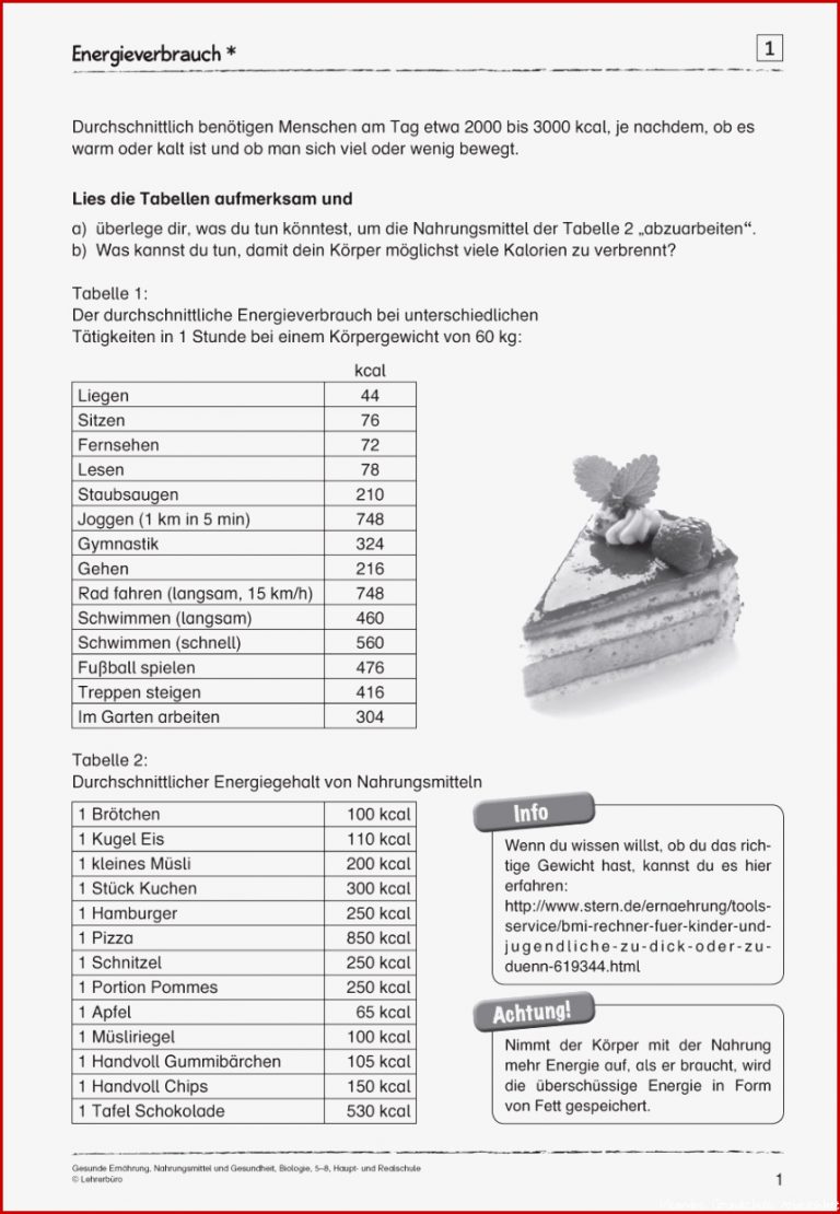 25 Schon Unterrichtsmaterial Ernährung