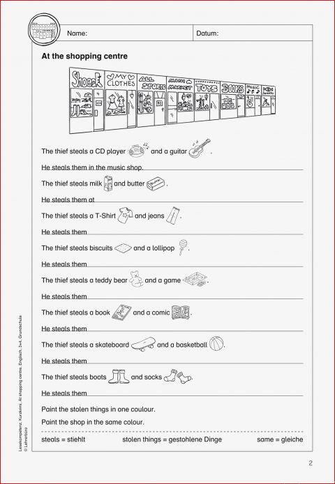 Englisch Grundschule Arbeitsblätter
 4 Arbeitsblatt Englisch Grundschule School Things Kostenlose