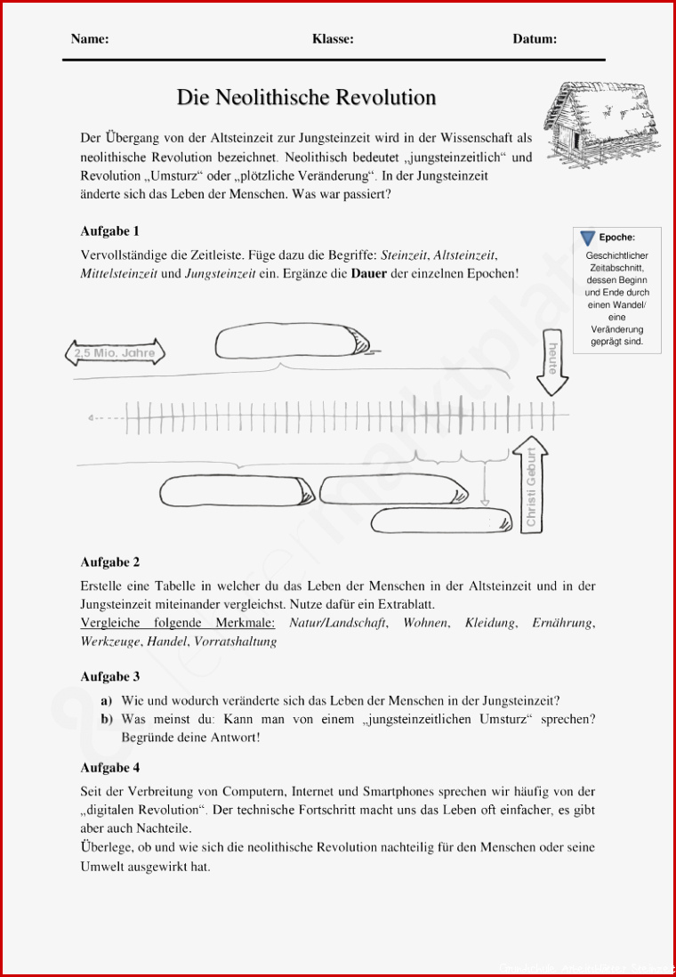 Arbeitsblätter Geschichte Klasse 5 Steinzeit Worksheets