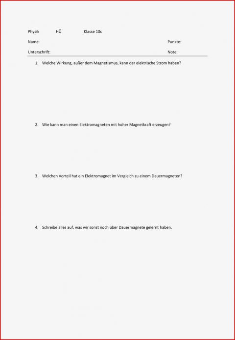 Arbeitsblätter Physik Klasse 5 Magnetismus Worksheets