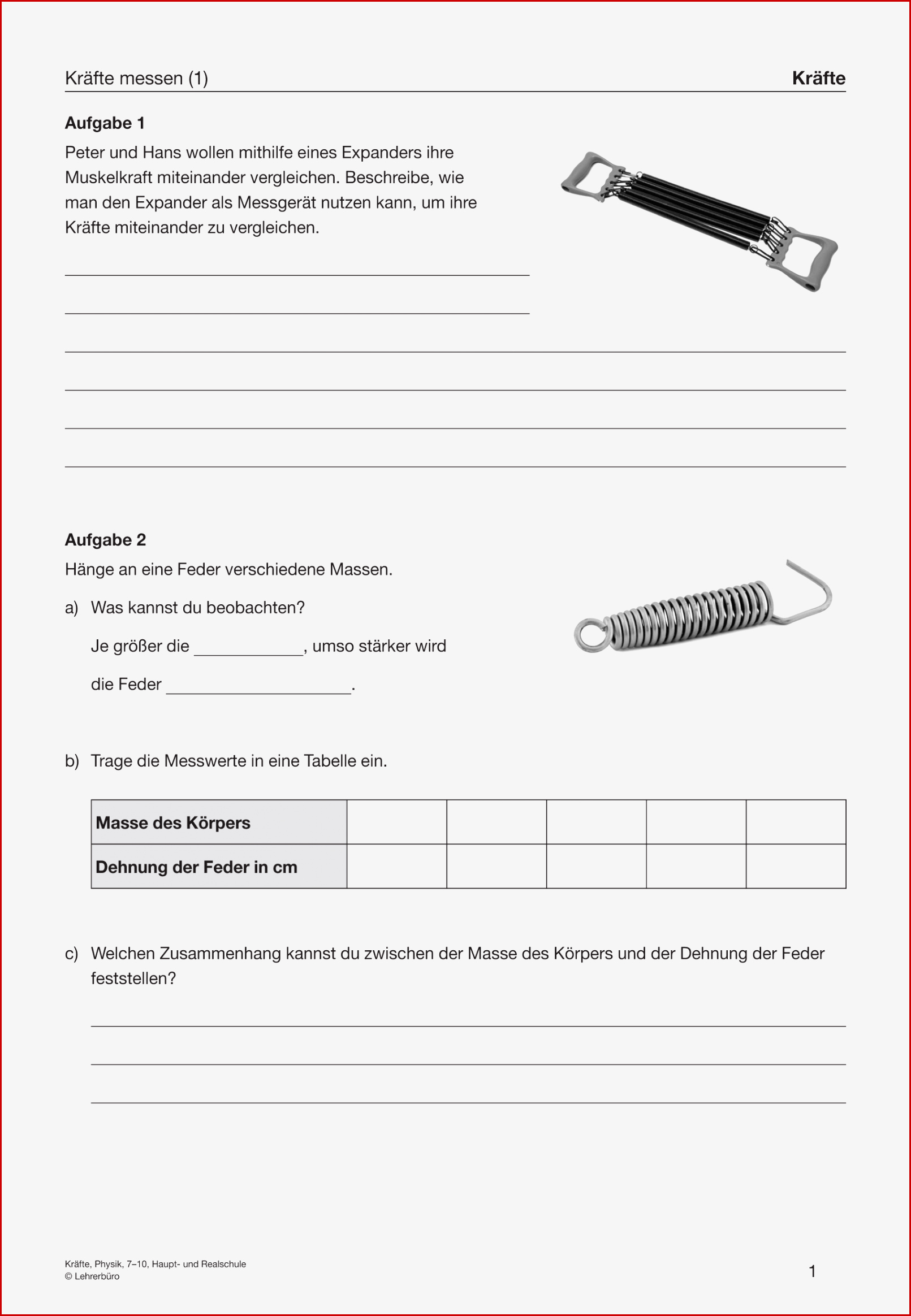 Arbeitsblätter · Sekundarstufe I · Lehrerbüro