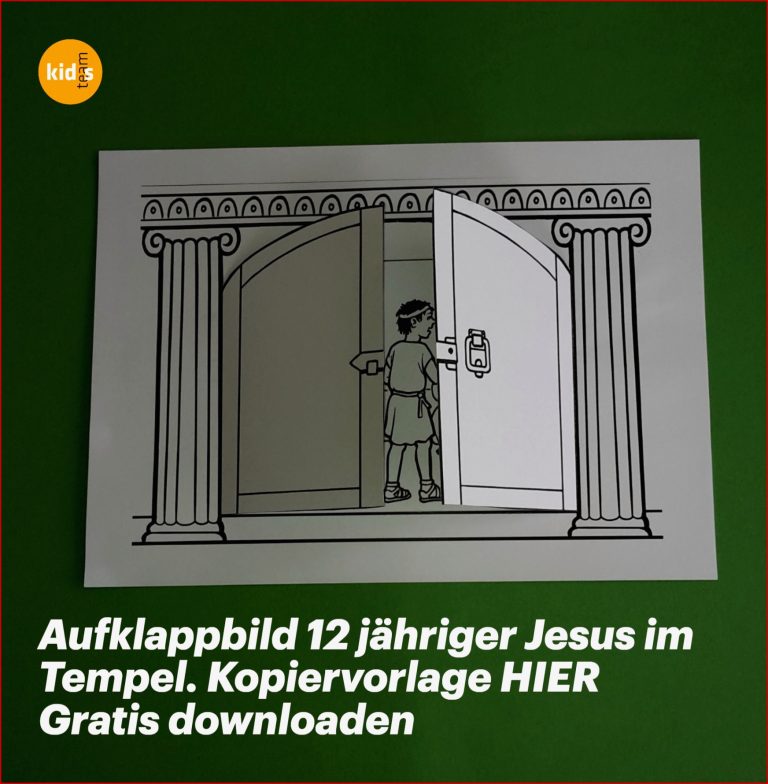 Aufklappbild 12 jähriger Jesus im Tempel in 2020