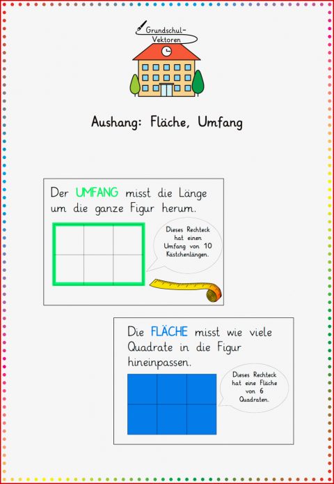 Aushang Fläche Umfang – Unterrichtsmaterial Im Fach