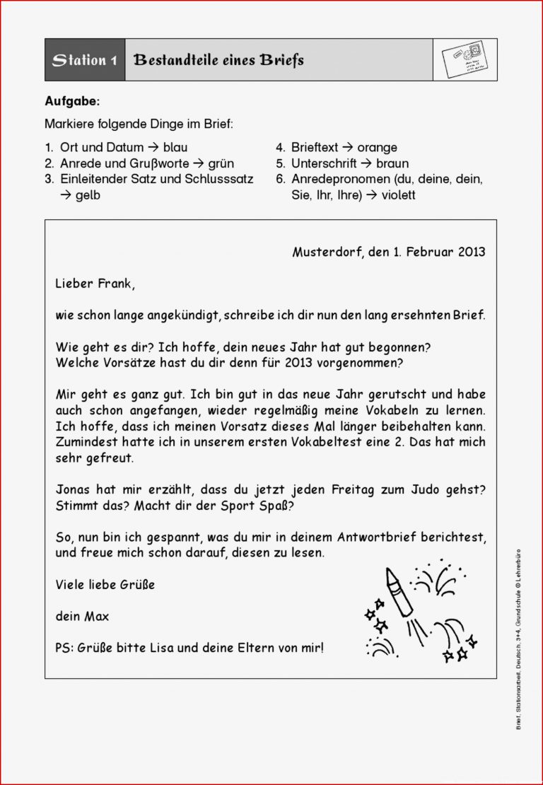 Bildergebnis für brief schreiben 3 klasse