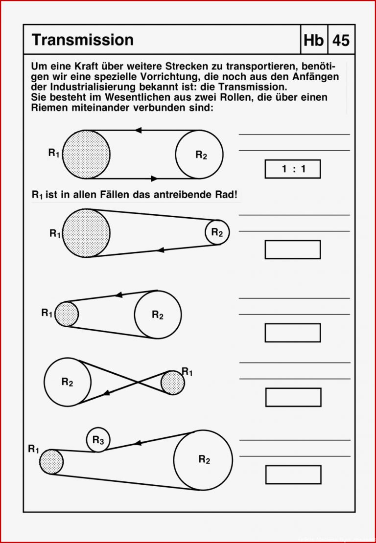 Blättersammlung zu Getrieben Umdrehungen und