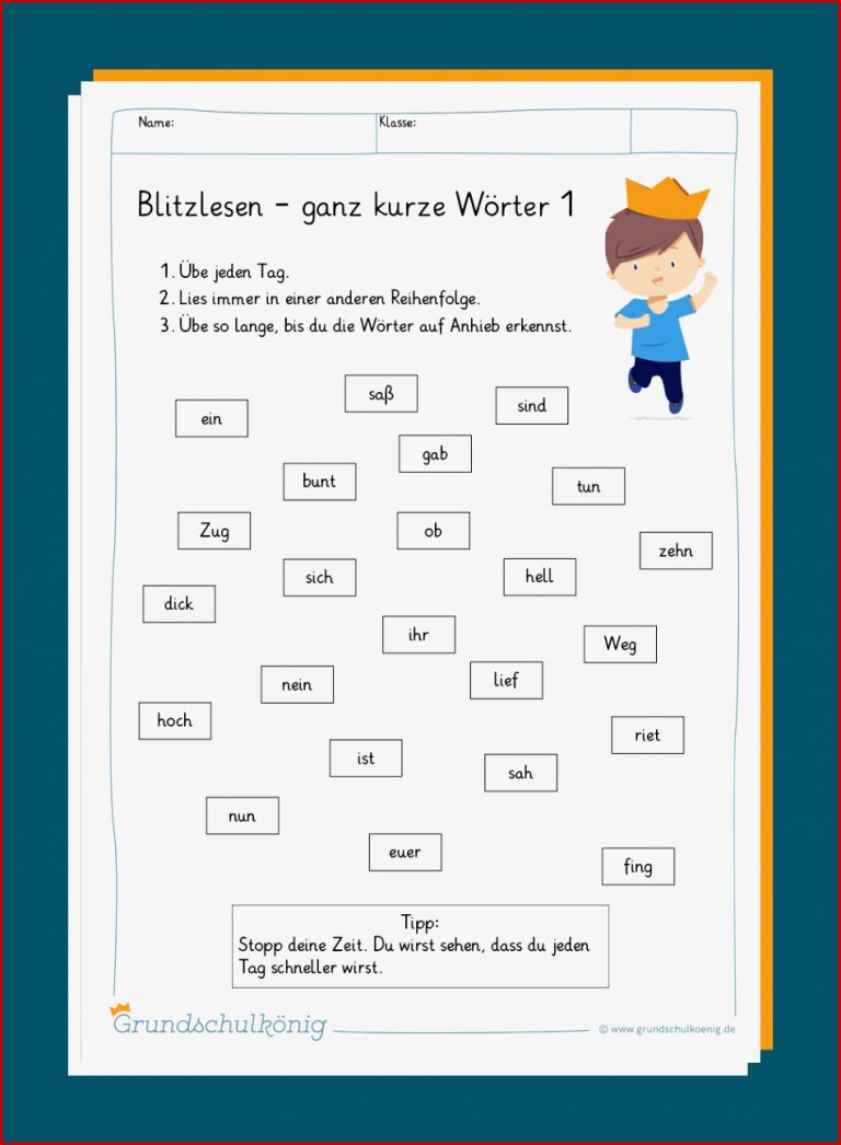 Blitzlesen - 4. Klasse