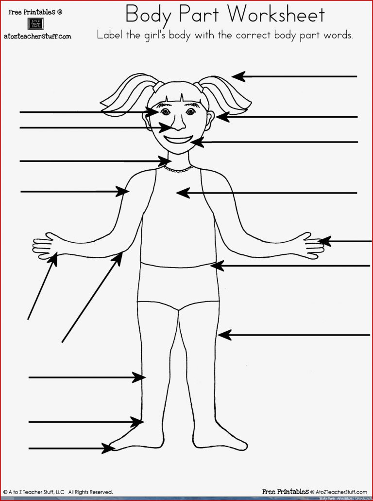 Body Part Worksheet Boy and Girl