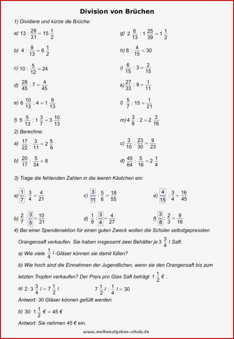 Bruchrechnen Lernen - Mathe ÃbungsblÃ¤tter