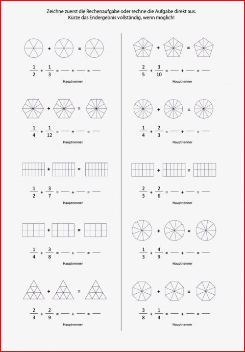 Brüche Ad Ren Aufgaben Bruchrechnung Klasse 5 6