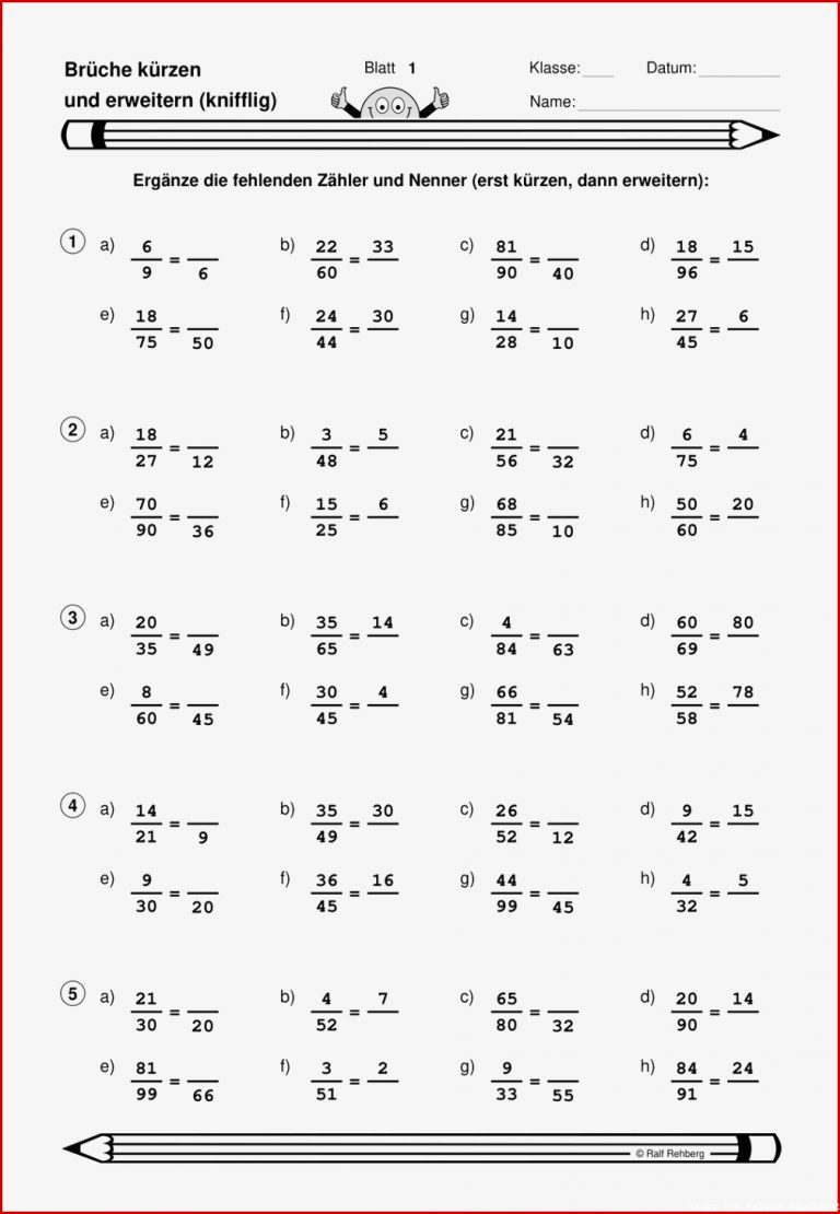 Brüche kürzen und erweitern knifflig