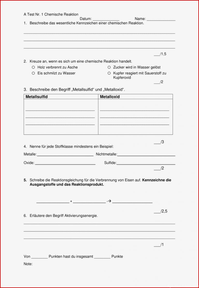 Chemie Klasse 8 Arbeitsblätter Ideen Arbeitsblätter