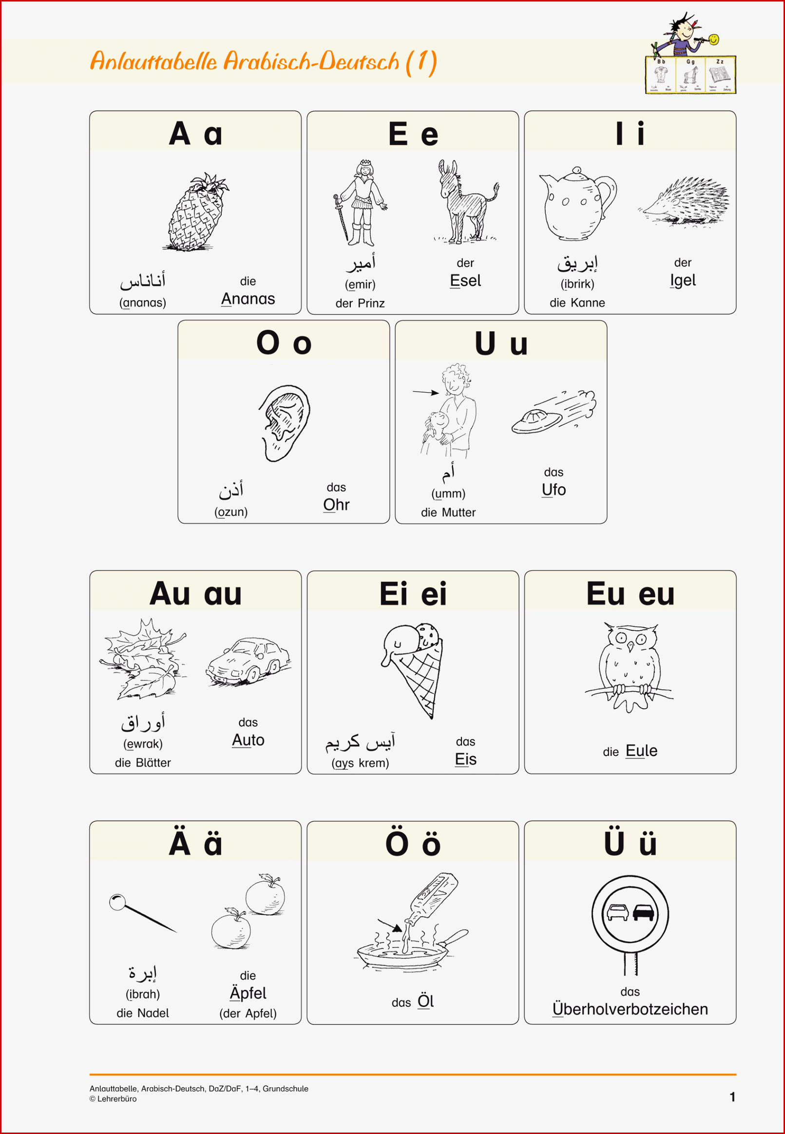 Daf Daz · Arbeitsblätter · Grundschule · Lehrerbüro