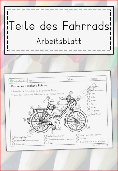 Das Verkehrssichere Fahrrad Arbeitsblatt