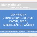 Dehnungs H Regeln Deutsch Diktate Übungen Beispiele Wörter