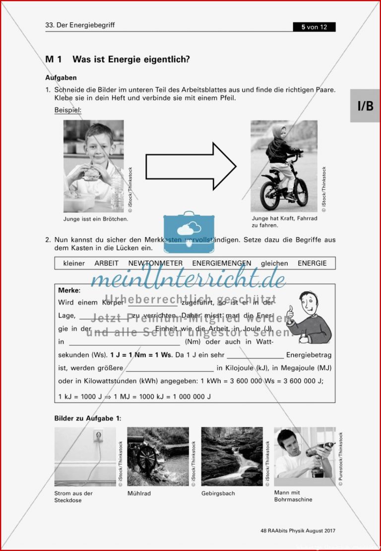 Der Energiebegriff Meinunterricht