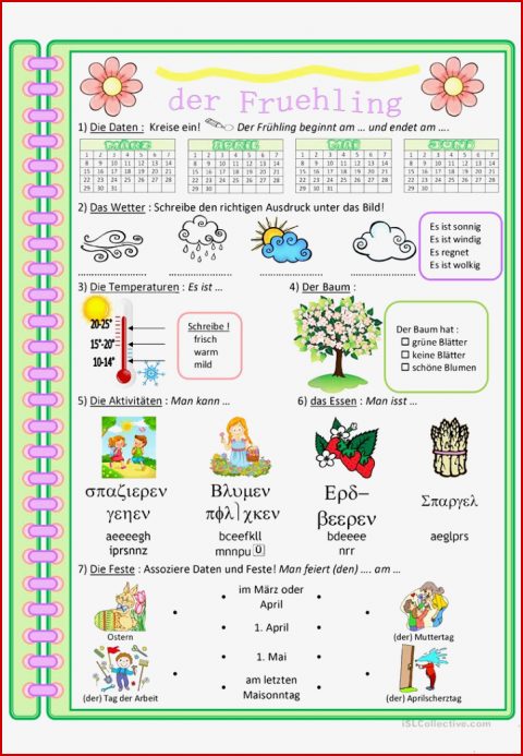 Der Frühling Arbeitsblatt Kostenlose Daf Arbeitsblätter