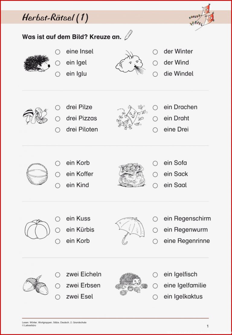 Deutsch · Arbeitsblätter · Grundschule · Lehrerbüro