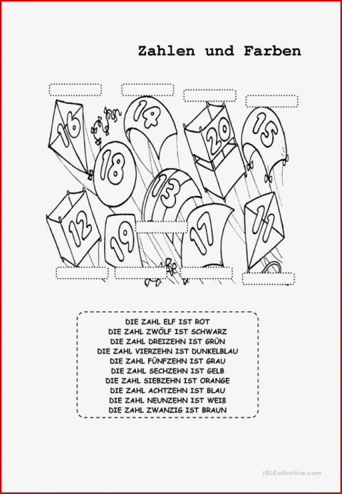 Die Zahlen Von 1 Bis 20 Arbeitsblatt Kostenlose Daf