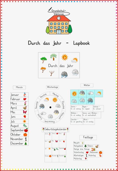 Durch Das Jahr Lapbook – Unterrichtsmaterial In Den