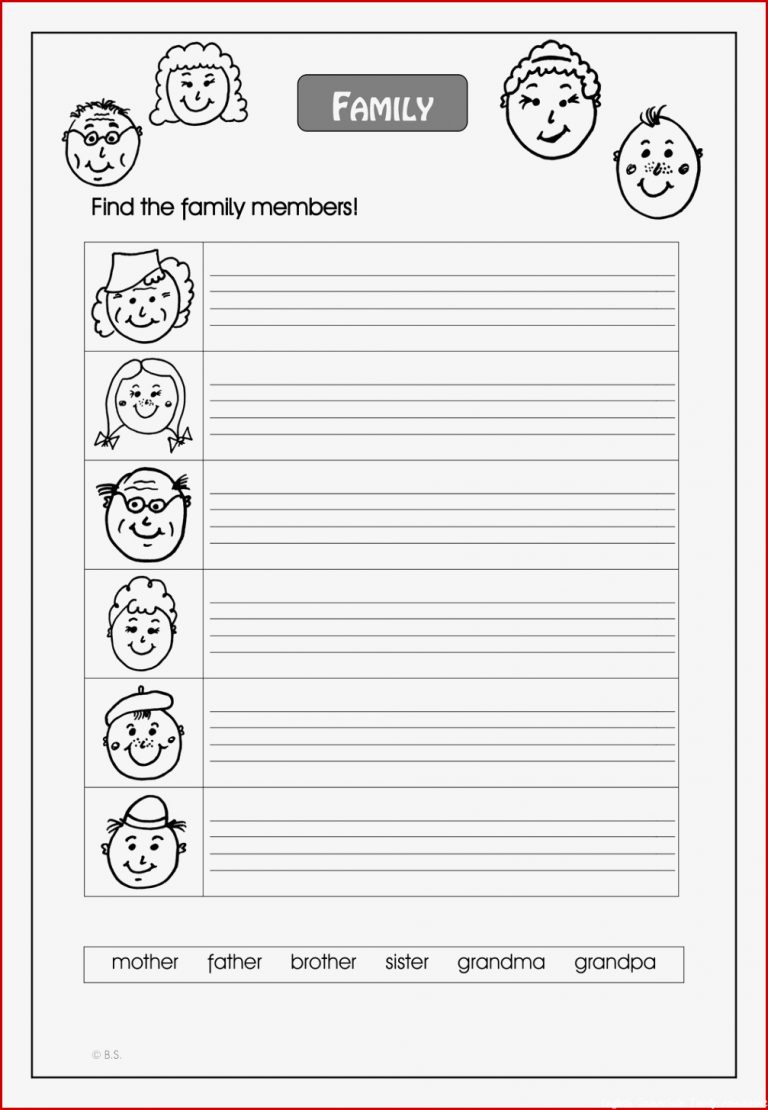 Englisch Family Arbeitsblätter Worksheets