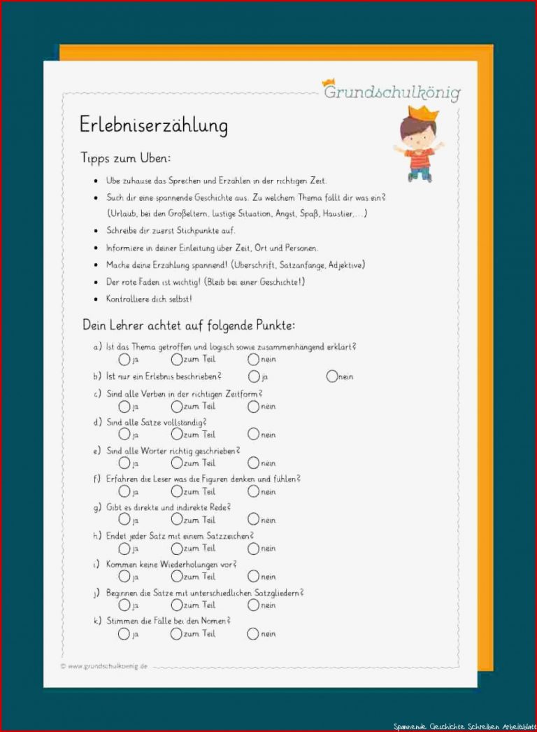 Erlebniserzählung spannende geschichte schreiben