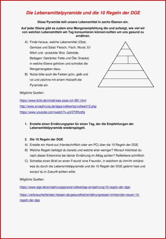 Ernährungspyramide Und Dsge Homeschooling Variante