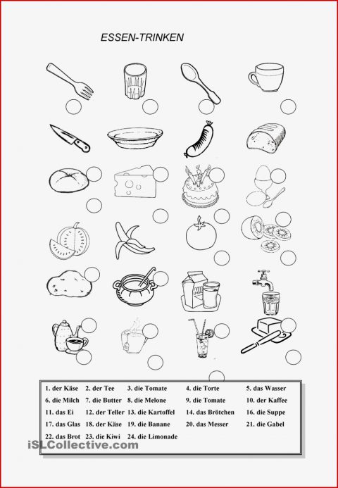 Essen Trinken Arbeitsblatt Kostenlose Daf
