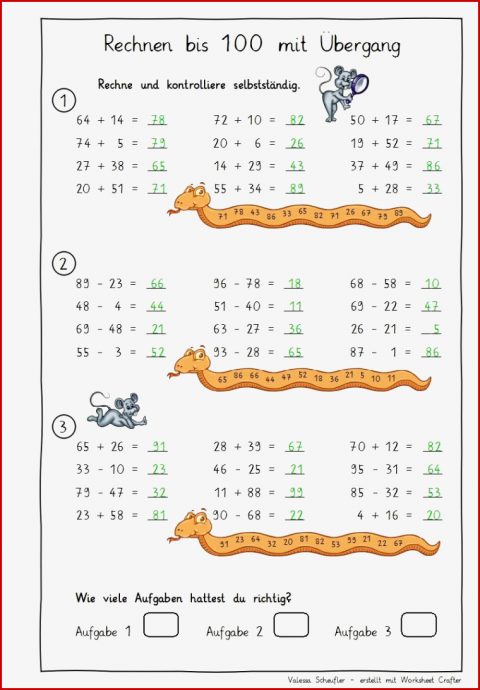 Eulenpost Rechnen Bis 100 Mit Übergang