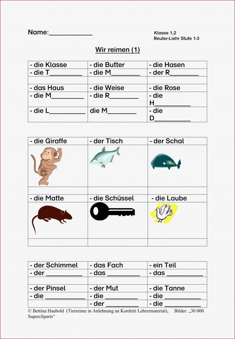 Fene Und Geschlossene Silben Arbeitsblatt