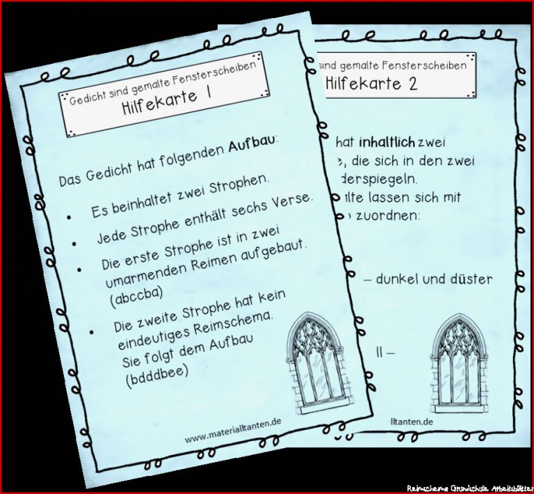 Gedichte Reimschema Arbeitsblatt