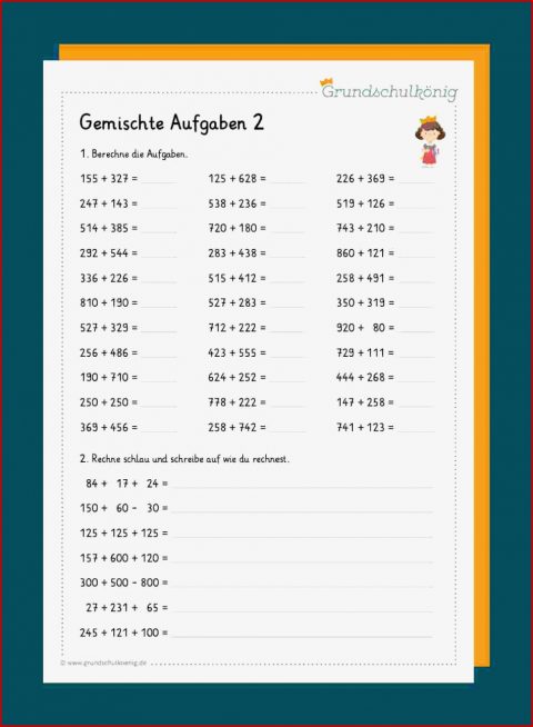 Gemischte Aufgaben: Addieren / Subtrahieren Im Zahlenraum 1000