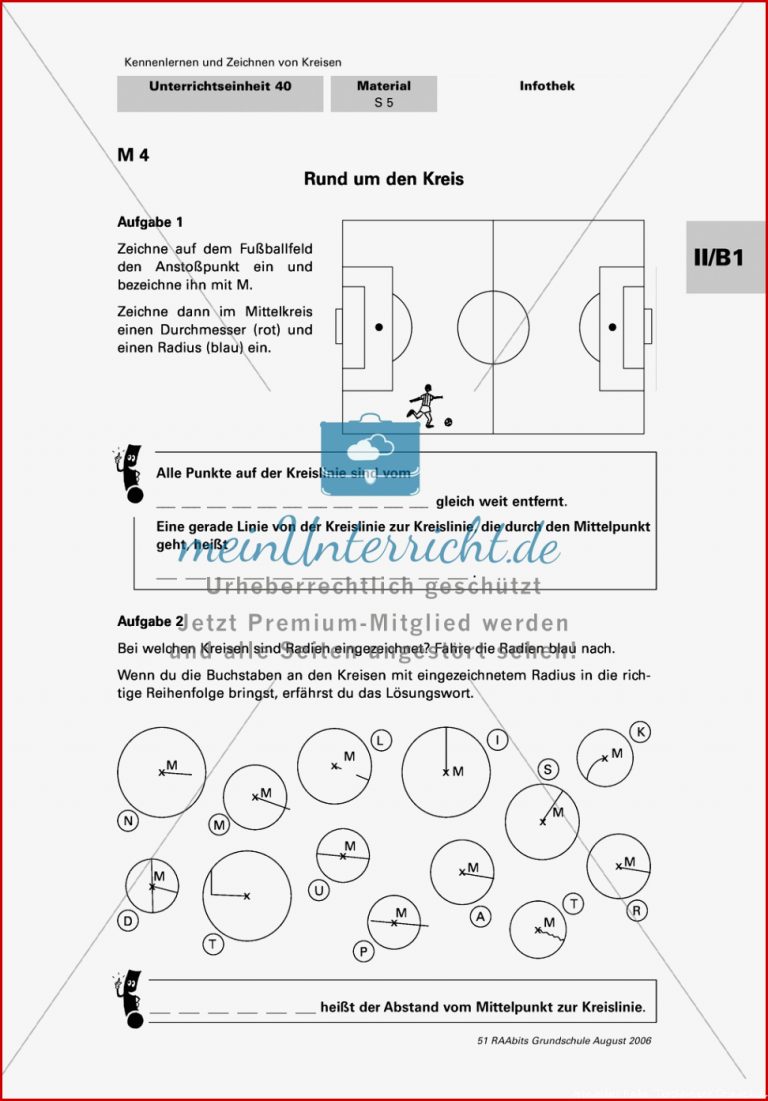 Geometrie Radius Durchmesser Mittelpunkt Grundlagen