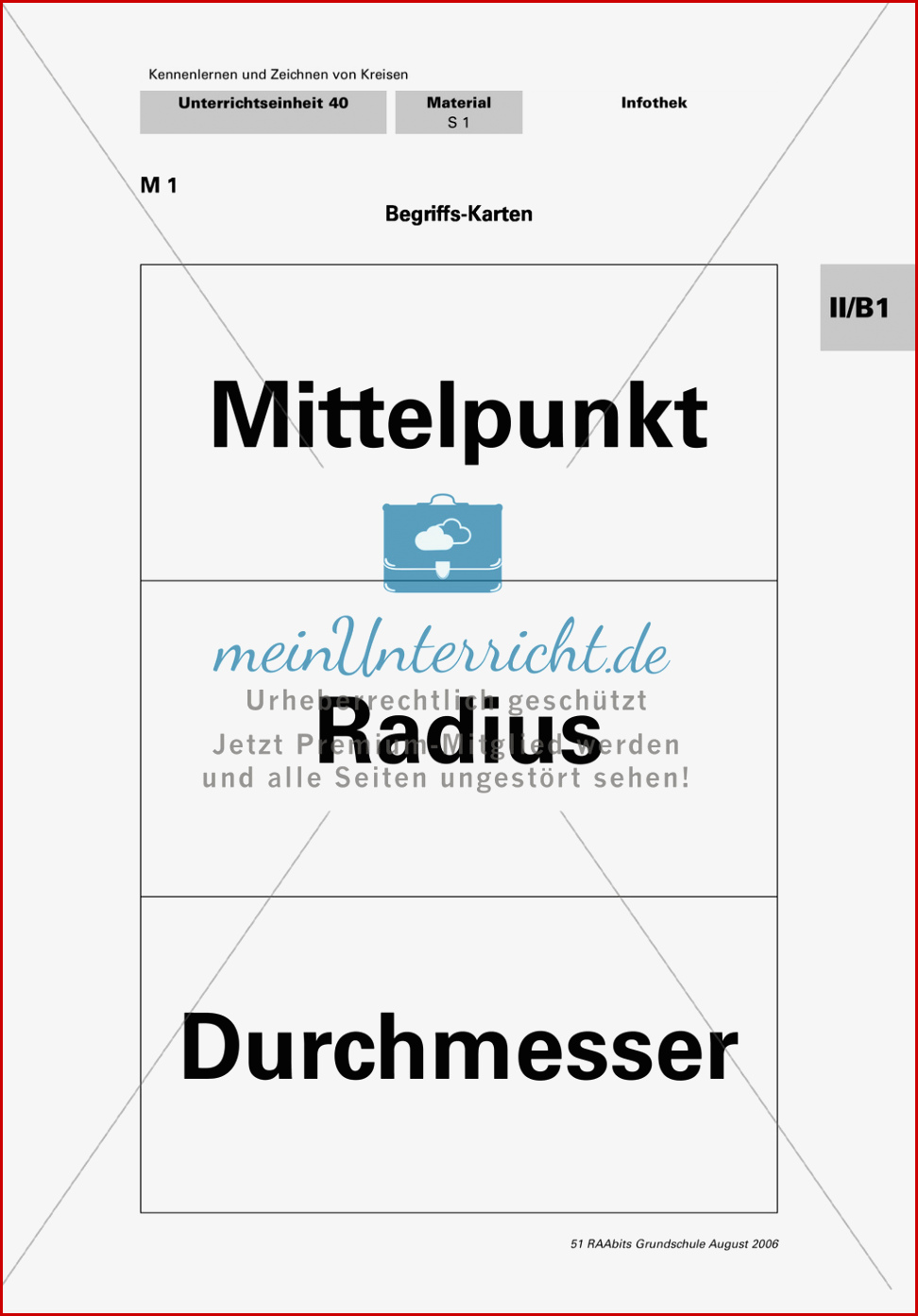 Geometrie Radius Durchmesser Mittelpunkt Grundlagen