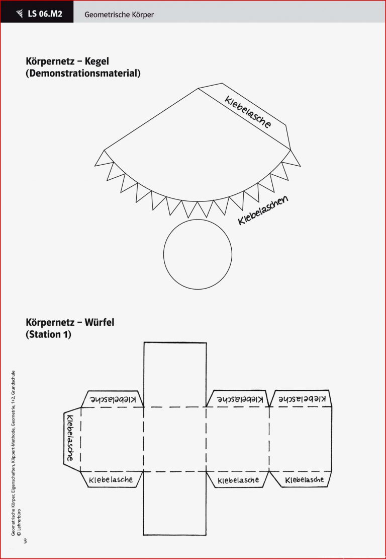 Geometrische Körper Basteln Vorlagen Beste Arbeitsblätter