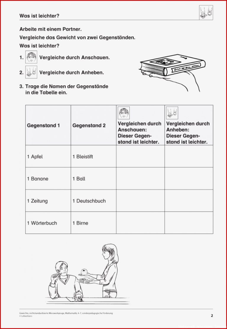 Größen und Maße · Arbeitsblätter · Sonderpädagogik