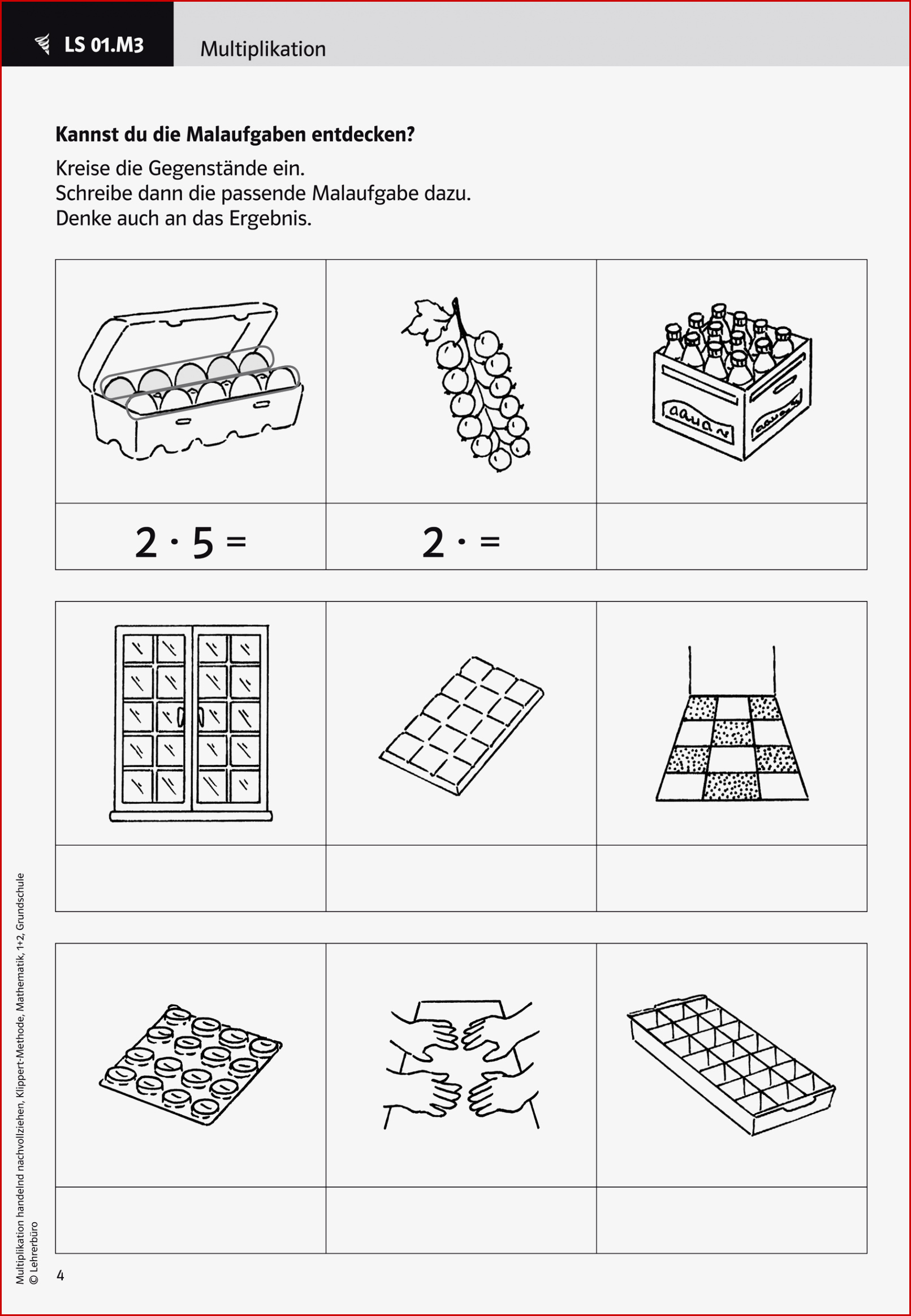 Grundrechenarten · Arbeitsblätter · Grundschule · Lehrerbüro