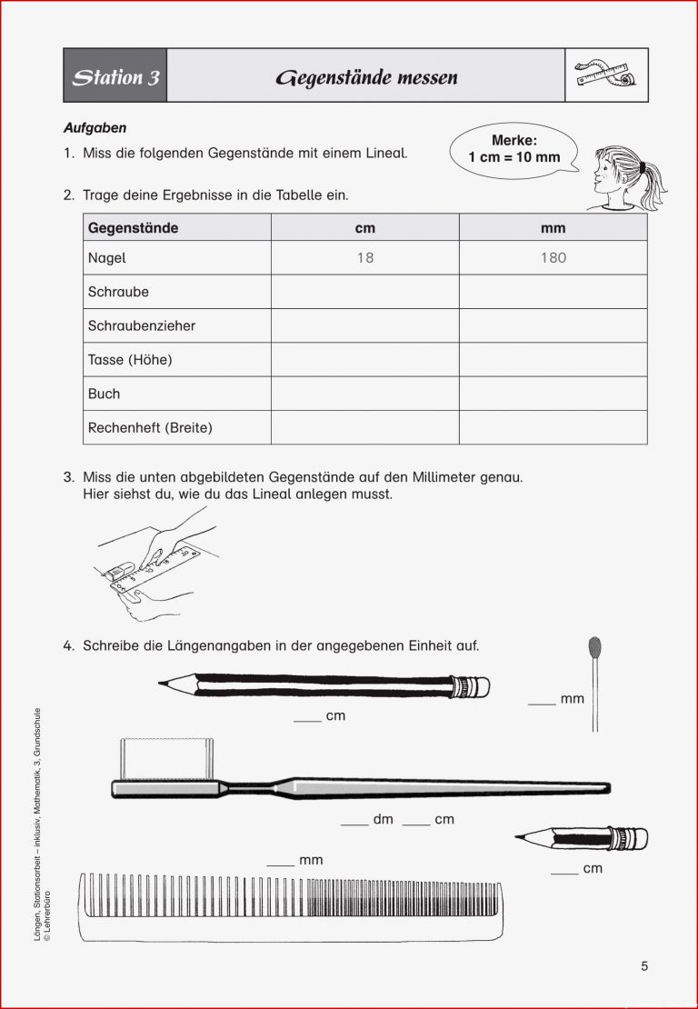 Grundschule Unterrichtsmaterial Mathematik Inklusion Größen