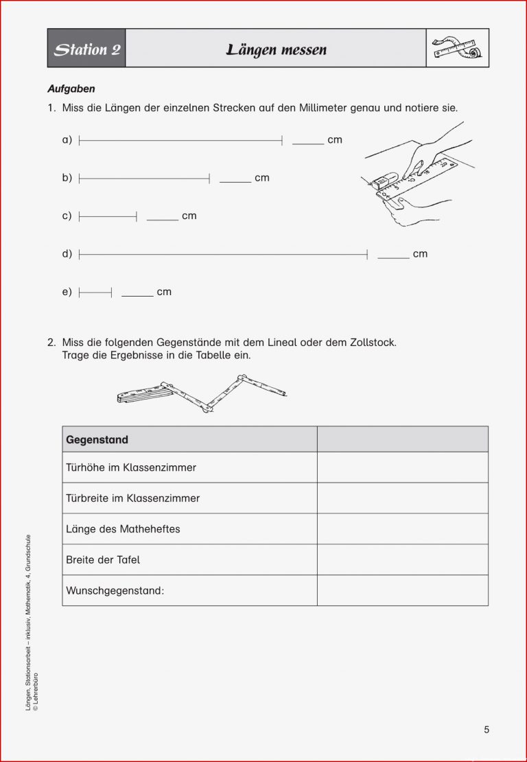 Grundschule Unterrichtsmaterial Mathematik Inklusion Größen