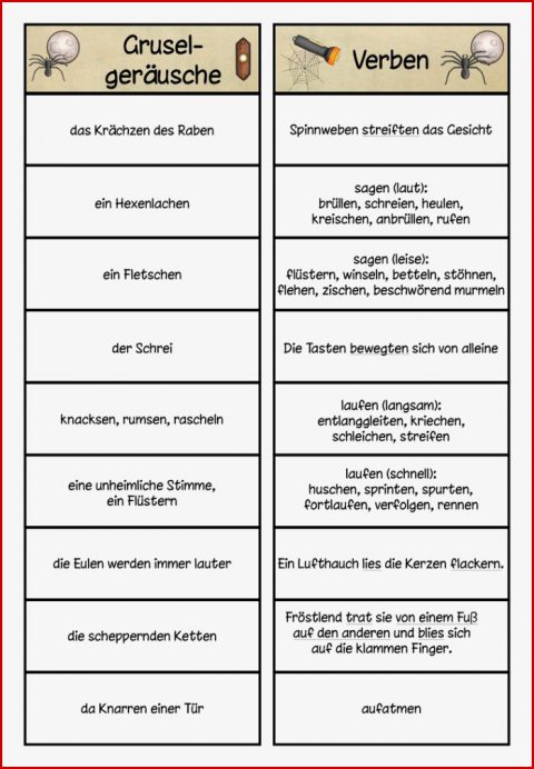 Gruselgeschichte Hilfen – Unterrichtsmaterial Im Fach