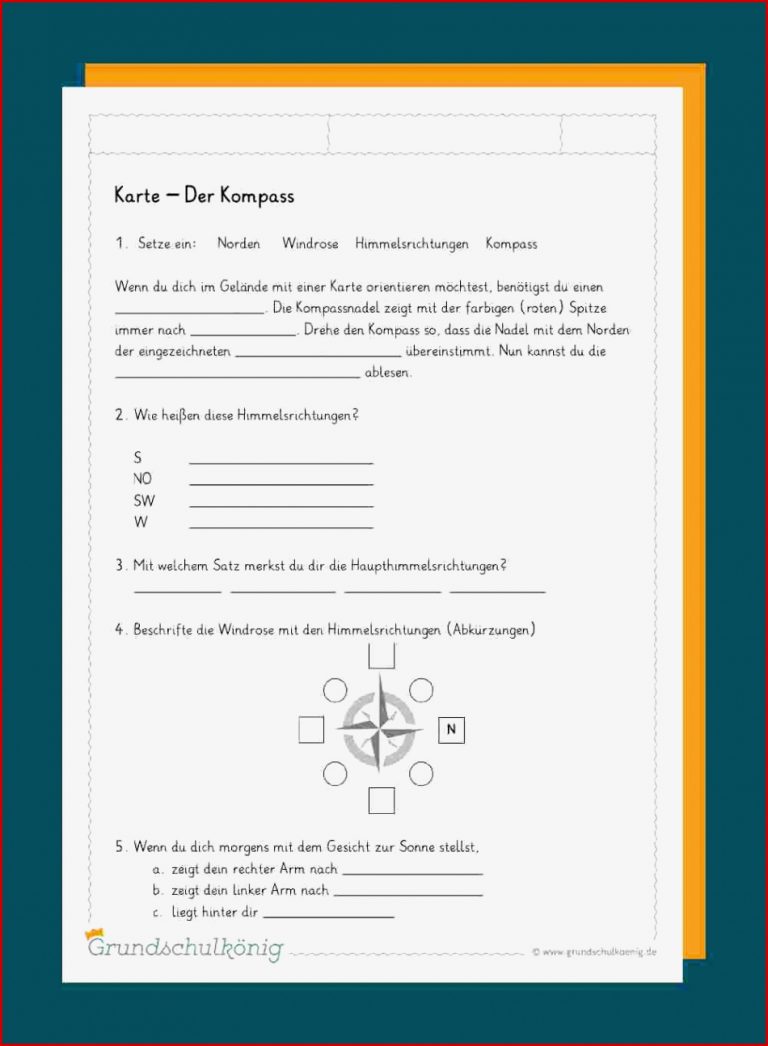 Himmelsrichtungen Grundschule Wegerer Carl Winslow