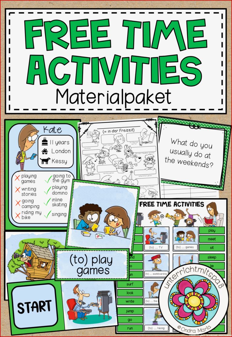 Hobbies Englisch Grundschule Arbeitsblätter Worksheets