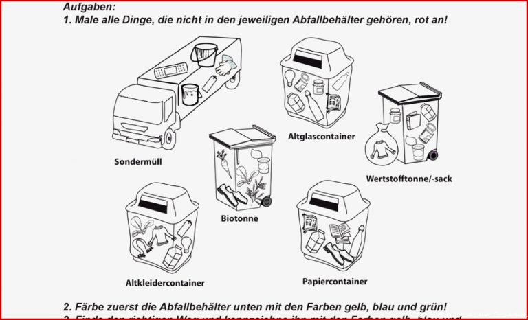 Inspirierend Müll Sortieren Arbeitsblatt