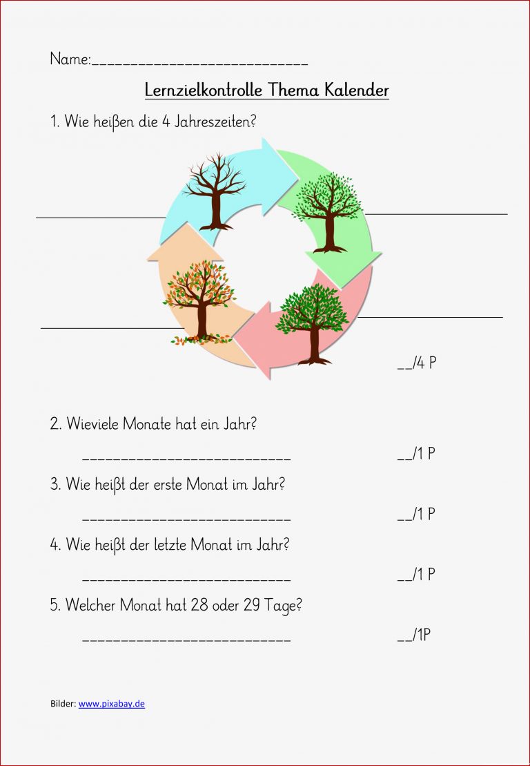 Jahreszeiten Monate Kostenlos Ausdrucken Sachunterricht