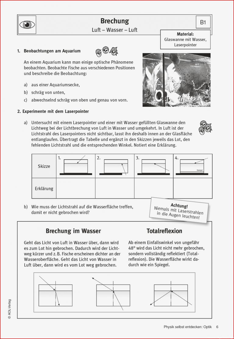 Klassenarbeit Physik Klasse 6 Optik Kurztest Optik Licht