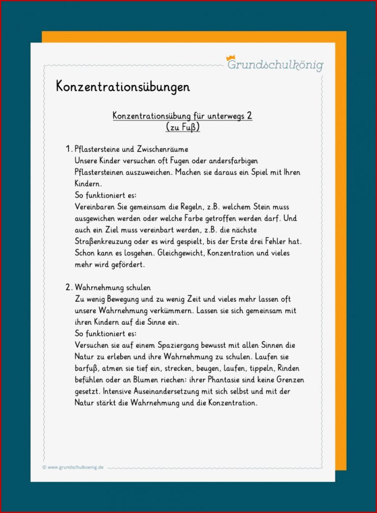 Konzentrationsübungen für unterwegs