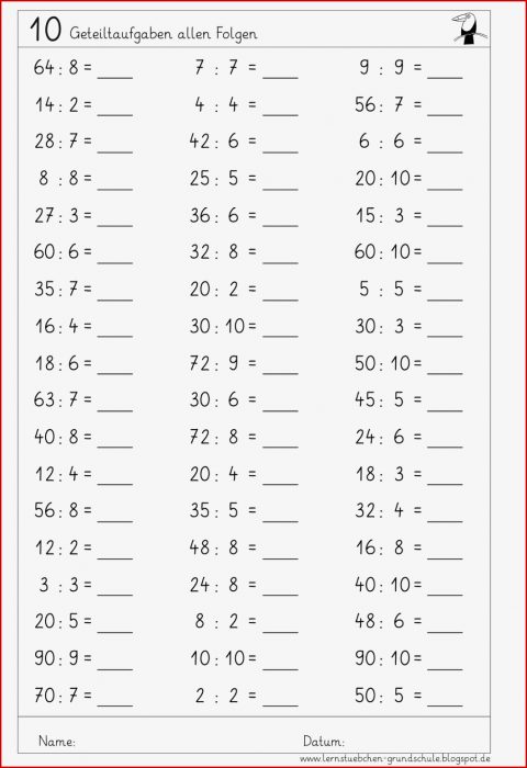 Kopfrechenblätter Zum Einmaleins Multiplizieren Und