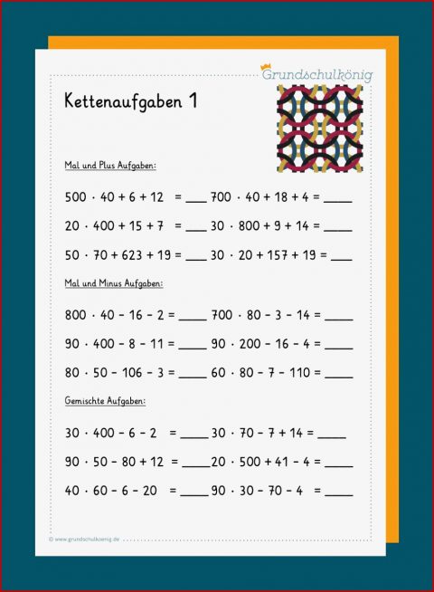 Kostenlose Arbeitsblätter Mit Kettenaufgaben Für Mathe In