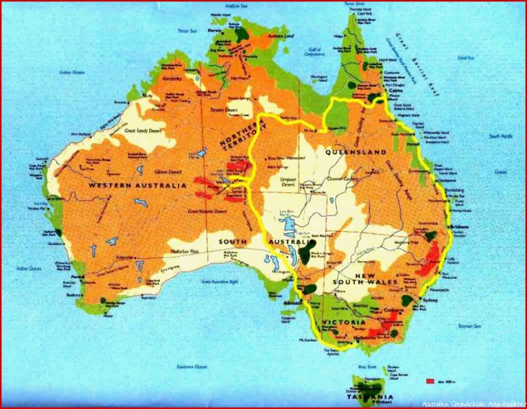 Landkarte Australien