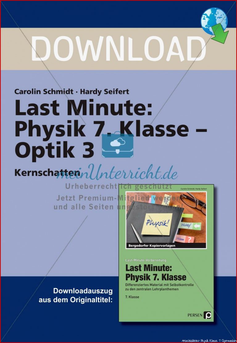 Last Minute Physik 7 Klasse Optik 3 Meinunterricht